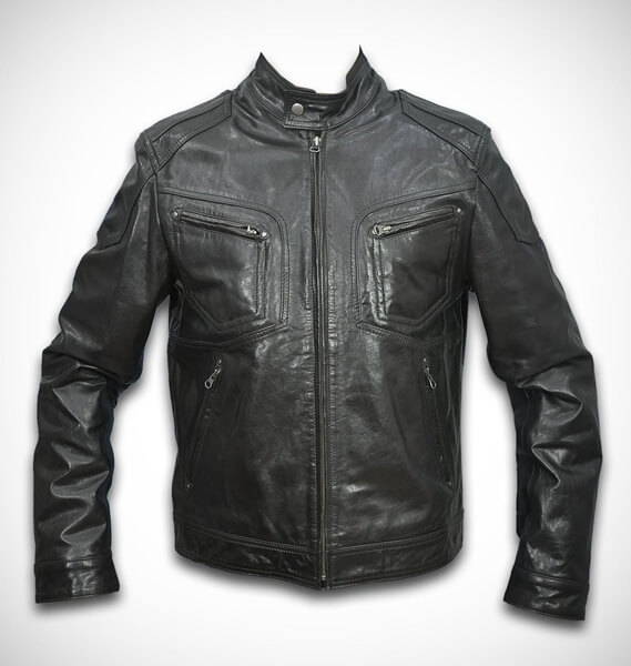 Bomber Biker Leather Jacket - Men's Jacket - Cow Hide Crafts