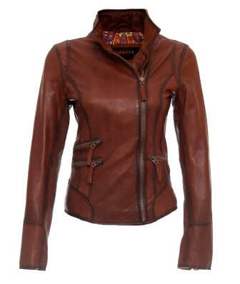 Waxed Leather Jacket For Ladies - Women Coat - Cow Hide Crafts