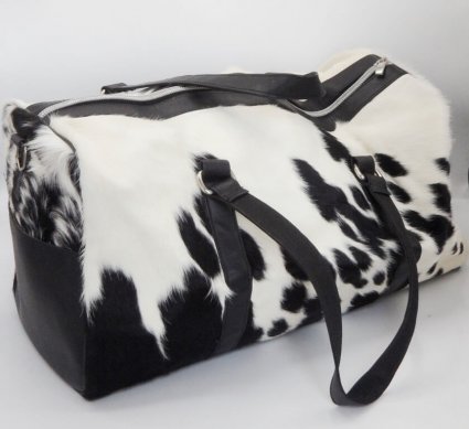 Cowhide Holdall Duffle Bag - Overnight Duffel Bags - Cow Hide Crafts