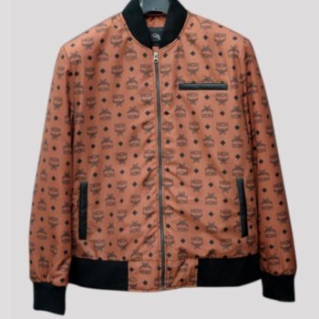 THE BEST Louis Vuitton Luxury Brand Full Brown Color Bomber Jacket